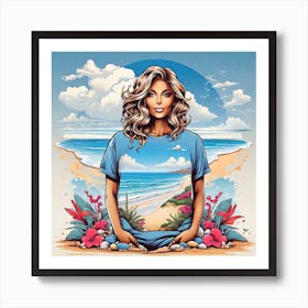 Beach Girl Art Print