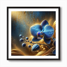 Blue Orchids Art Print