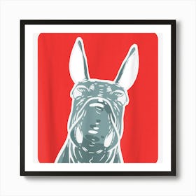 Cute Donkey Farmer Art Print