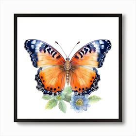 Butterfly On A Flower 1 Art Print