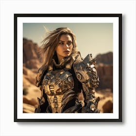 Adamantium girl in a desert Art Print