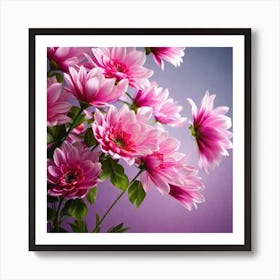 Pink Flowers In A Vase Art Print