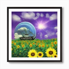 Farm Garden With Sunflowers Art Print 1 Art Print