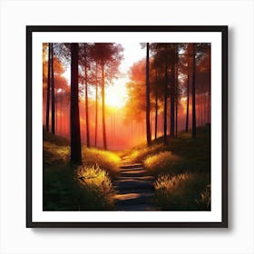 Path In The Woods 16 Art Print