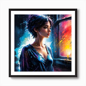 Girl By The Window Art Print