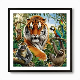 Tiger In The Jungle 1 Art Print