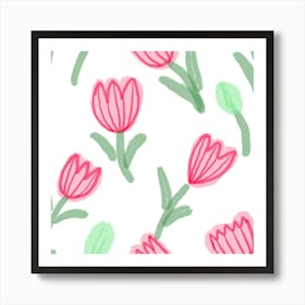 Pink Tulips 1 Art Print