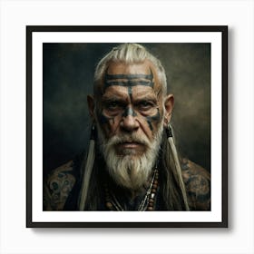 Old Man With Tattoos Art Print