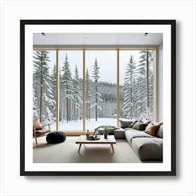 Living Room With Large Windows 7 Art Print