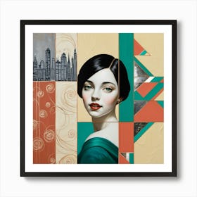 Woman In A City Art Print