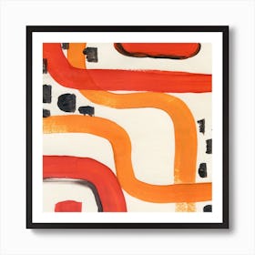 Abstract Painting with Red Lines Art Print