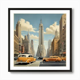 New York 2 Vintage Travel art print Art Print