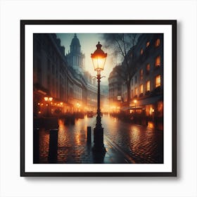 London Street At Night Art Print