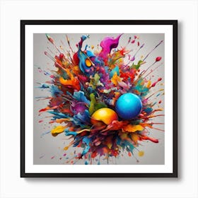 Colorful Splashes Art Print