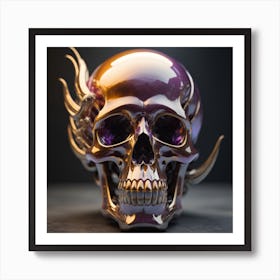 Purple Skull Art Print