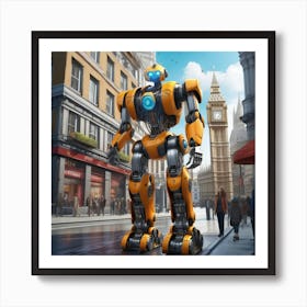 Robot In London 25 Art Print