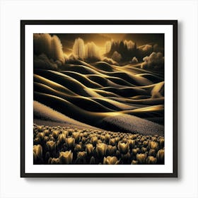 Golden Tulips 1 Art Print