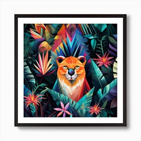 Lion In The Jungle 12 Art Print