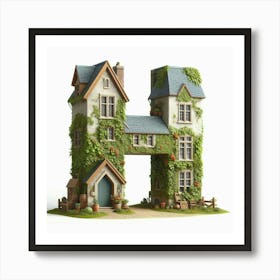 Funny Alpabet - H (House) Art Print