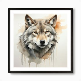 Default Create A Simple Watercolor Of A Wolf Using Neutral And 0 Art Print