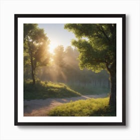 Sunrise In The Forest Art Print