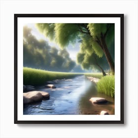 River In The Forest 13 Art Print