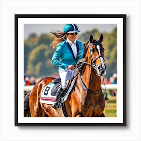 Jockey On Horse Art Print