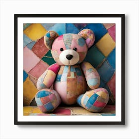 Patchwork Bear Art Print