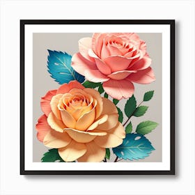 Paper Roses Art Print