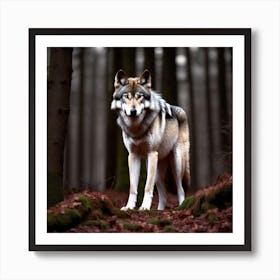 Wolf In The Woods 21 Art Print