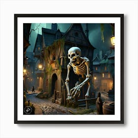 Skeleton In The Street Art Print