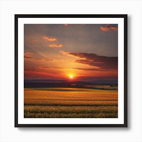 Sunset Over A Field 10 Art Print