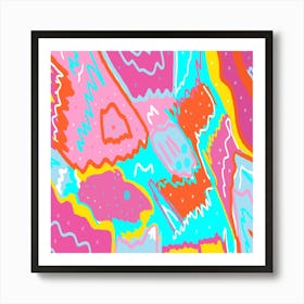 Expressive Abstract Art in Bright Colors Art Print