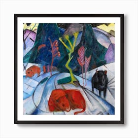 Bison In Winter (Red Bison) (1913), Franz Marc Art Print