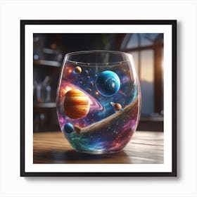 Planets Wine Glass Art Print