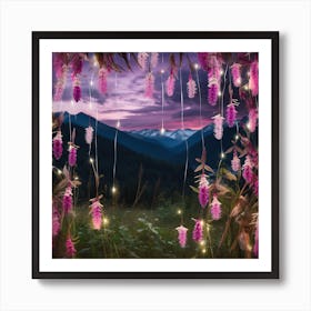 Fairy Lights In The Mountains Art Print