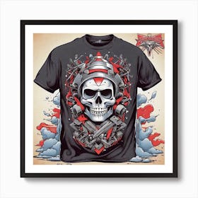 Skull T-Shirt Design 1 Art Print