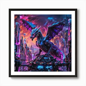 Cyborg Dragon Art Print