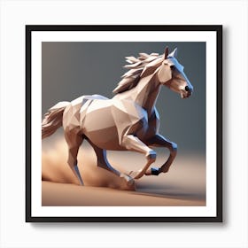 Low Poly Horse 4 Art Print