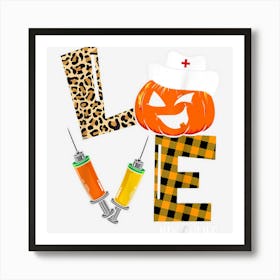 Pacu Nurse Halloween Pumpkin Leopard Love Nurse Life Art Print