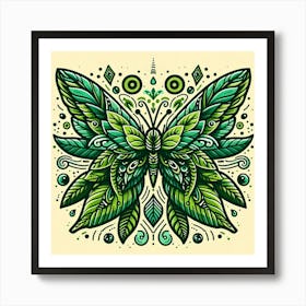 Green Butterfly Art 2 Art Print