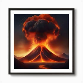 FIERY VOLCANO EXPLOSION Art Print