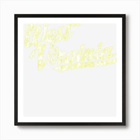 West Virginia Wv Vintage Sports Script Retro Art Print