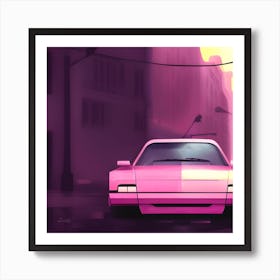 Pink Car 3 Art Print