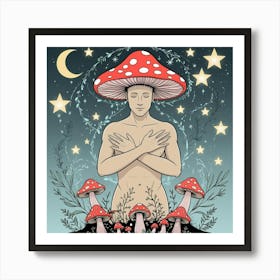 Mushroom Man 3 Art Print