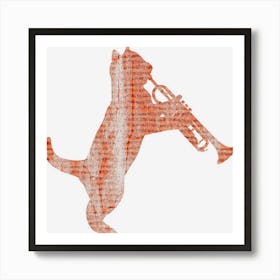 Cat Playing Trumpet Art Print