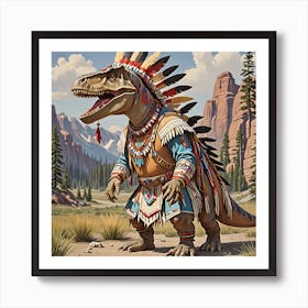 Indian T - Rex Art Print