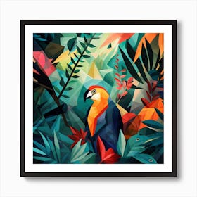 Tropical Parrot In The Jungle 2 Art Print