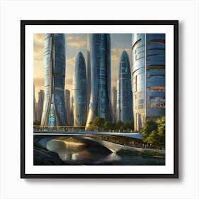 Futuristic Cityscape Art Print