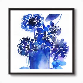 Blue Flowers In A Vase N.o 3 Art Print